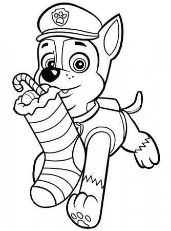 Kids-n-fun.com | Coloring page Paw Patrol Christmas Chase Christmas Stocking