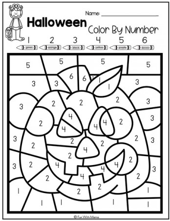 11 FREE Halloween Color By Number ...