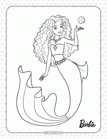 Beautiful Barbie Mermaid Coloring Page ...