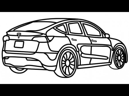 How to Draw Tesla Model Y - YouTube