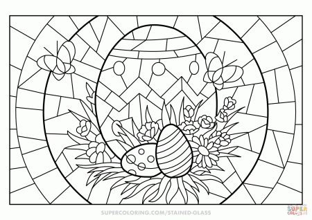 Easter Eggs Stained Glass coloring page | Free Printable Coloring Pages