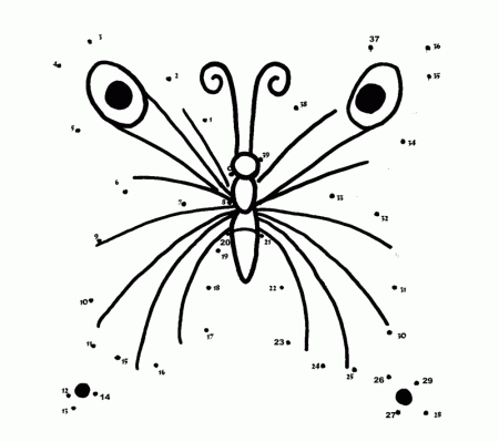 printable butterfly dot to dot easy - Clip Art Library