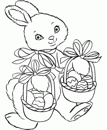 Easter basket bunny coloring book to print and online
