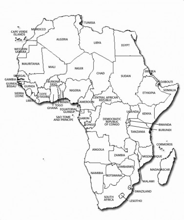 Africa Map Coloring Page - Free Printable Coloring Pages for Kids
