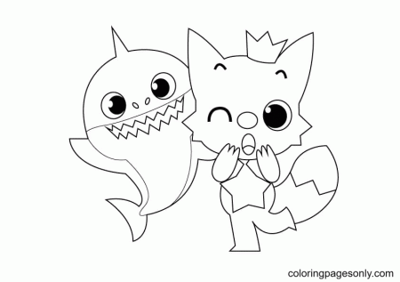 Baby Shark and Pinkfong Dance Coloring Pages - Baby Shark Coloring Pages - Coloring  Pages For Kids And Adults