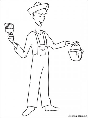 House painter coloring page | Coloring pages