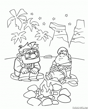Coloring page - Bonfire in the night