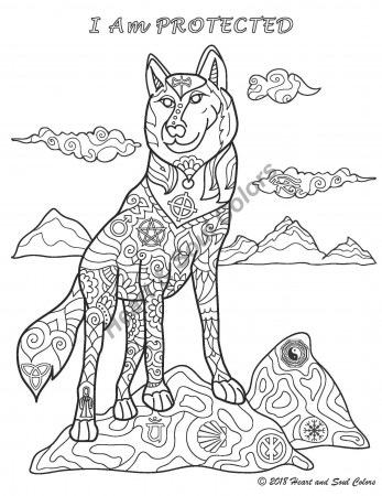 Wolf: I Am PROTECTED Coloring Sheet « Gratitude Rocks!