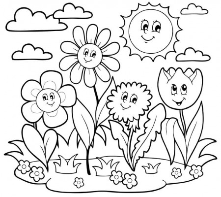Spring Flowers Coloring Pages