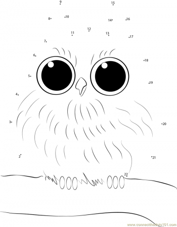 Baby Owl dot to dot printable worksheet - Connect The Dots