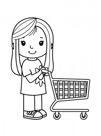Shopping coloring pages