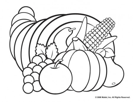 Empty Cornucopia Coloring Page - Coloring Pages for Kids and for ...