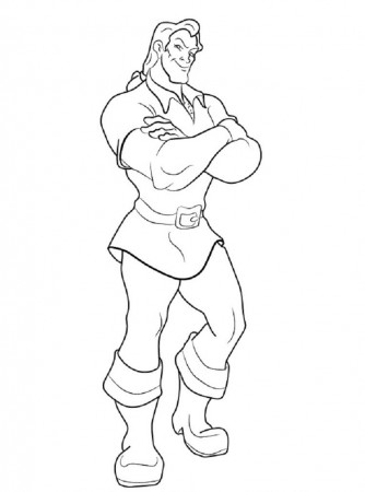 Beauty and the Beast Coloring Pages Gaston | Beauty and the beast ...