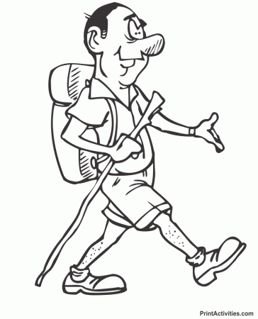 Fitness Coloring Page | Hiking