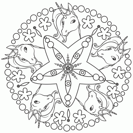 Unicorns Mandala Coloring Pages Unicorn Lyria from Mia and Me - Get Coloring  Pages