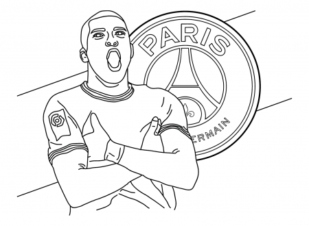 Kylian Mbappé Coloring Page