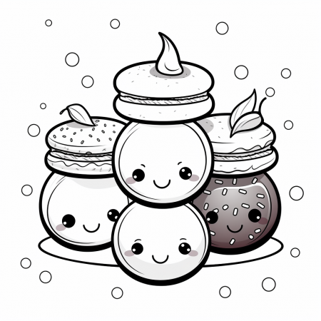 macarons coloring pages