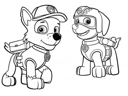 Coloring page Paw Patrol : Zuma and Rocky 4