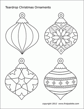 Christmas Tree Ornaments | Free Printable Templates & Coloring Pages |  FirstPalette.com