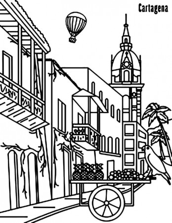 Cartagena, Colombia Coloring Page - Free Printable Coloring Pages for Kids