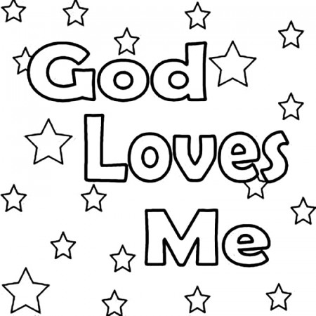 God Loves Me to Color Coloring Page - Free Printable Coloring Pages for Kids
