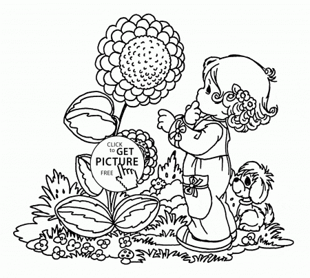 Big Spring Flower coloring page for kids, seasons coloring pages ...