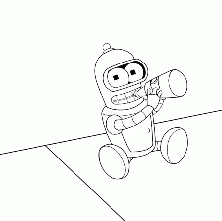 Futurama Bender Coloring Pages Characters Sketch Coloring Page
