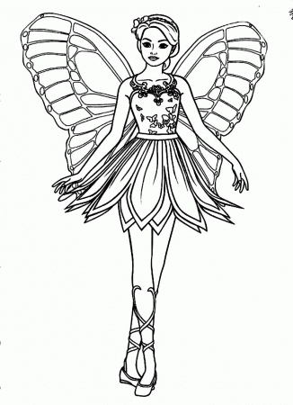 Barbie Fairy - Coloring Pages for Kids and for Adults