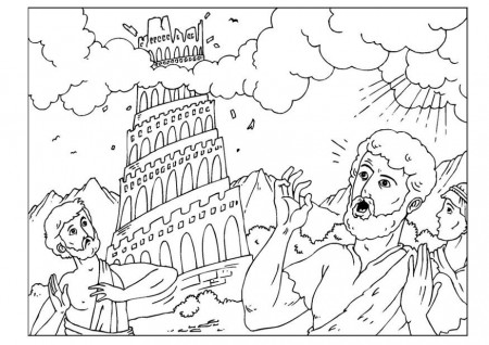 Coloring page tower of Babel - img 25960.
