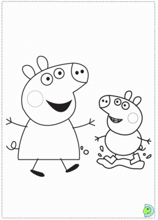 Peppa and George on their beds - Peppa Pig coloring pictures ...