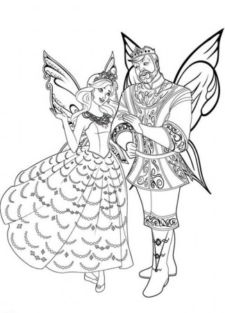 King and Queen of Flutterfield Kingdom Barbie Mariposa Coloring ...