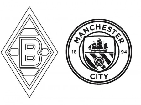Coloring page UEFA Champions League 2021 : Round of 16 - Mönchengladbach  (GER) - Manchester City (ENG) 9