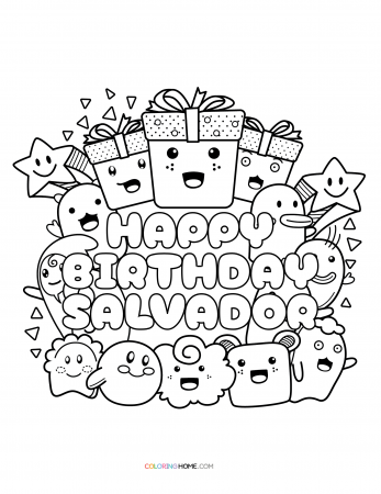 Happy Birthday Salvador coloring page
