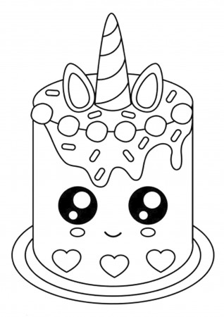 Free & Easy To Print Cake Coloring Pages | Cupcake coloring pages, Unicorn  coloring pages, Mermaid coloring pages