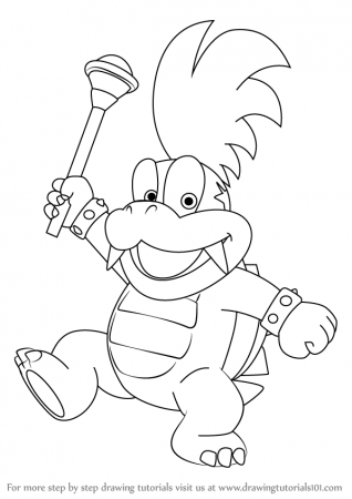 Learn How to Draw Larry Koopa from Koopalings (Koopalings) Step by Step :  Drawing Tutorials in 2020 | Super mario coloring pages, Mario coloring pages,  Coloring pages