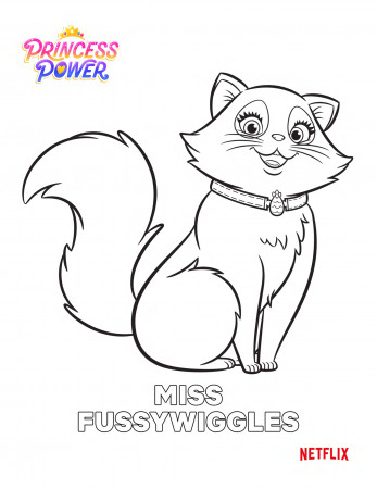 Miss Fussywiggles -- Princess Power coloring page