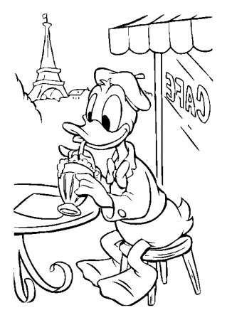 Donald : Milk Shake - Donald Kids Coloring Pages