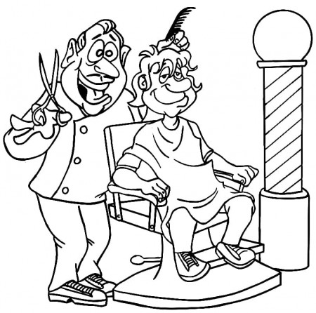 Barber is Smiling Coloring Page - Free Printable Coloring Pages for Kids