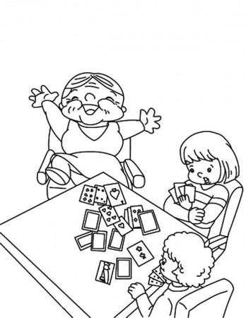 Grandmother Beat Her Grandchildren In Playing Card Coloring Pages : Color  Luna | Coloring pages, Love coloring pages, Printable coloring cards