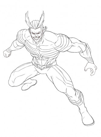 Strong All Might Coloring Page - Free Printable Coloring Pages for Kids