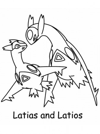 Pokemon Latias And Latios Coloring Page drawing free image download
