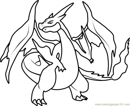 Mega Charizard Y Pokemon Coloring Page for Kids - Free Pokemon Printable Coloring  Pages Online for Kids - ColoringPages101.com | Coloring Pages for Kids