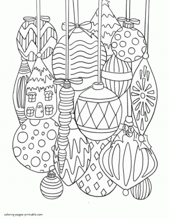 Christmas Ornament Coloring Sheets For Adults || COLORING-PAGES -PRINTABLE.COM