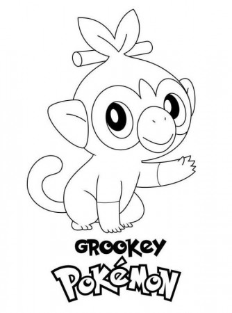 Kids-n-fun.com | Coloring page Pokemon Sword and Shield Grookey