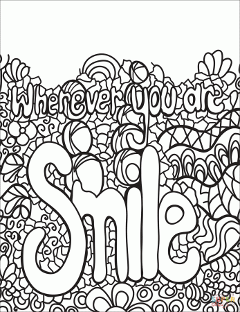Wherever You are Smile coloring page | Free Printable Coloring Pages