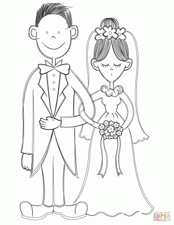 Bride and Groom coloring page | Free Printable Coloring Pages | Wedding  coloring pages, Free printable coloring pages, Printable coloring pages