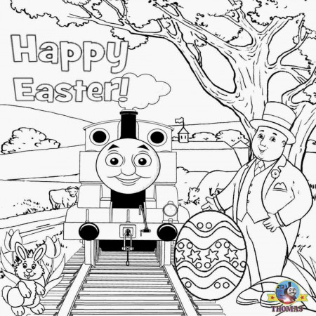 Kids Happy Easter coloring pictures of Thomas the train and ...