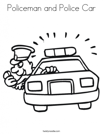 Policeman and Police Car Coloring Page - Twisty Noodle