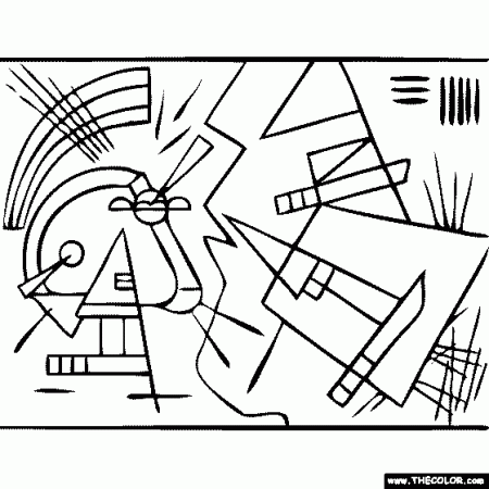 100% free coloring page of Wassily Kandinsky painting - Black and ...
