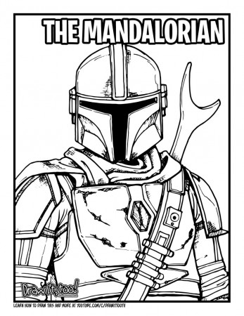 How to Draw THE MANDALORIAN (The Mandalorian) Drawing Tutorial - Draw it,  Too!